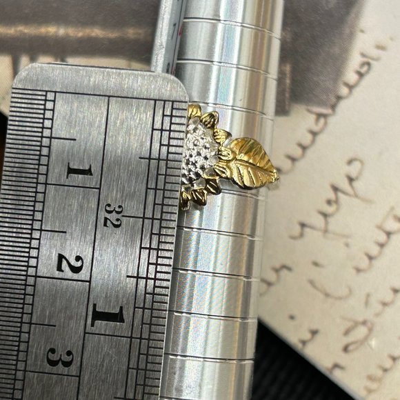 Sunflower Ring Marked 925 Sterling Silver Yellow Gold Overlay Flower Size 5.5 - Picture 4 of 12